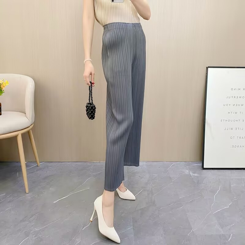 Pantalons pour femmes Miyake pantalons plissés femmes 2025 nouveau pantalon droit ample taille haute pantalon drapé pantalon à jambes larges femmes pantalons