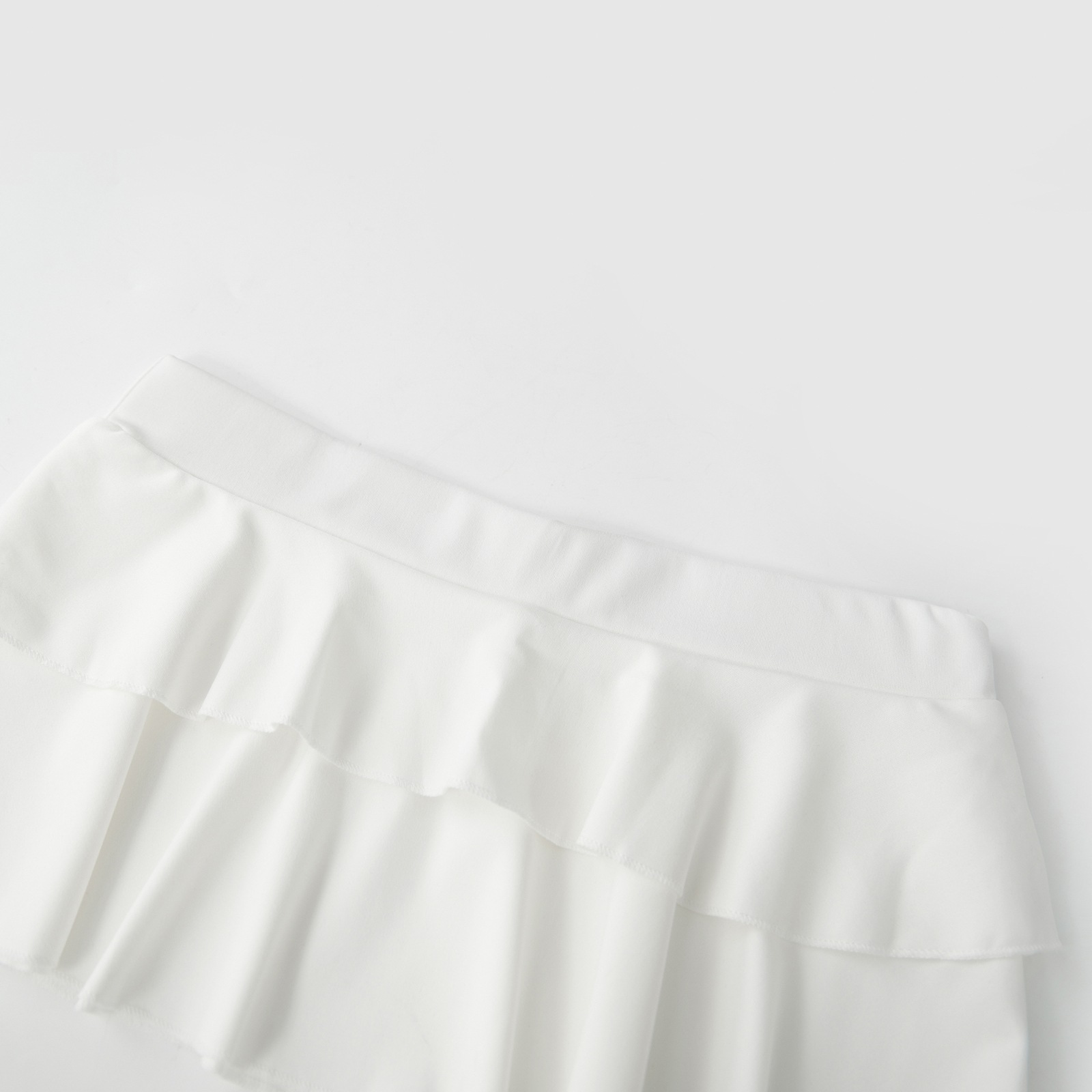 Mini jupe d'été pour femmes, taille basse, couleur unie, Lingerie, ourlet à volants, Costume d'écolière pour jeu de rôle
