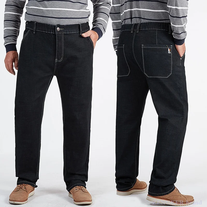 Jean ample et droit pour homme, taille Extra-large, pantalon de papa décontracté, très extensible, 170kg, 56, 54, 52 50, automne