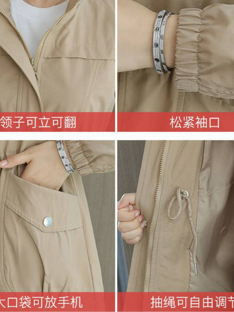 Veste courte pour femmes, coupe-vent décontracté, col montant, outillage, manteau basique à fermeture éclair, hauts avec doublure, nouvelle collection printemps automne 2023