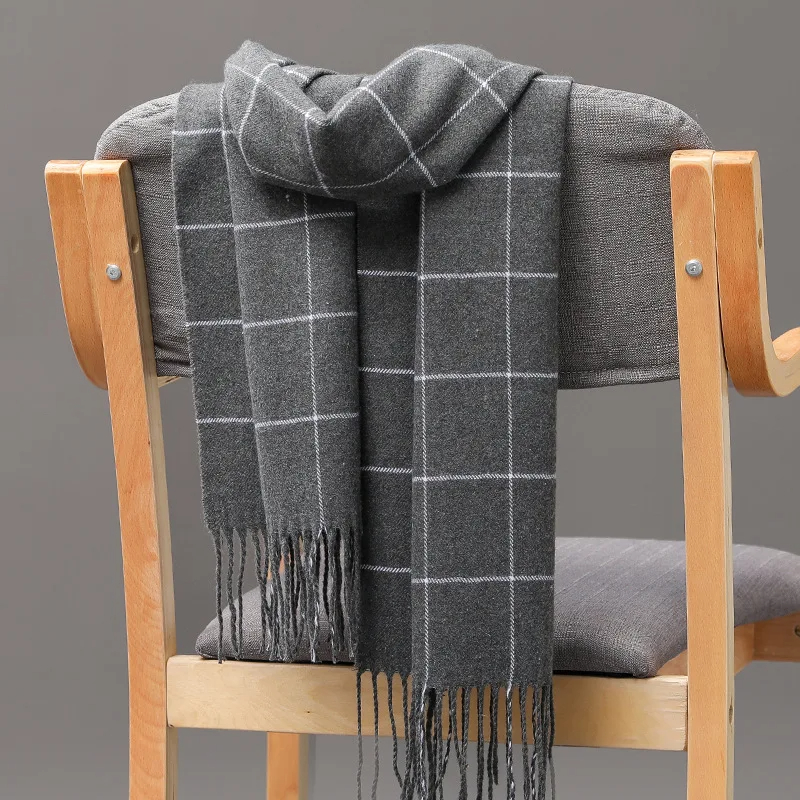 Écharpe en cachemire pour hommes, garde au chaud, décontractée, marque de styliste, Pashmina, pompon, châle d'affaires, nouvelle collection hiver 2023