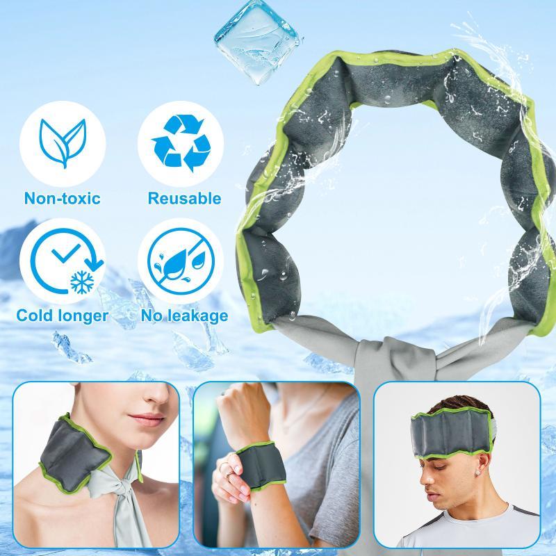 Nouveau foulard rafraîchissant pour le cou 35*9cm, sensation de froid estival, écharpe glacée, compresse de glace, foulard de sport, écharpe glacée pour animaux de compagnie, réutilisable