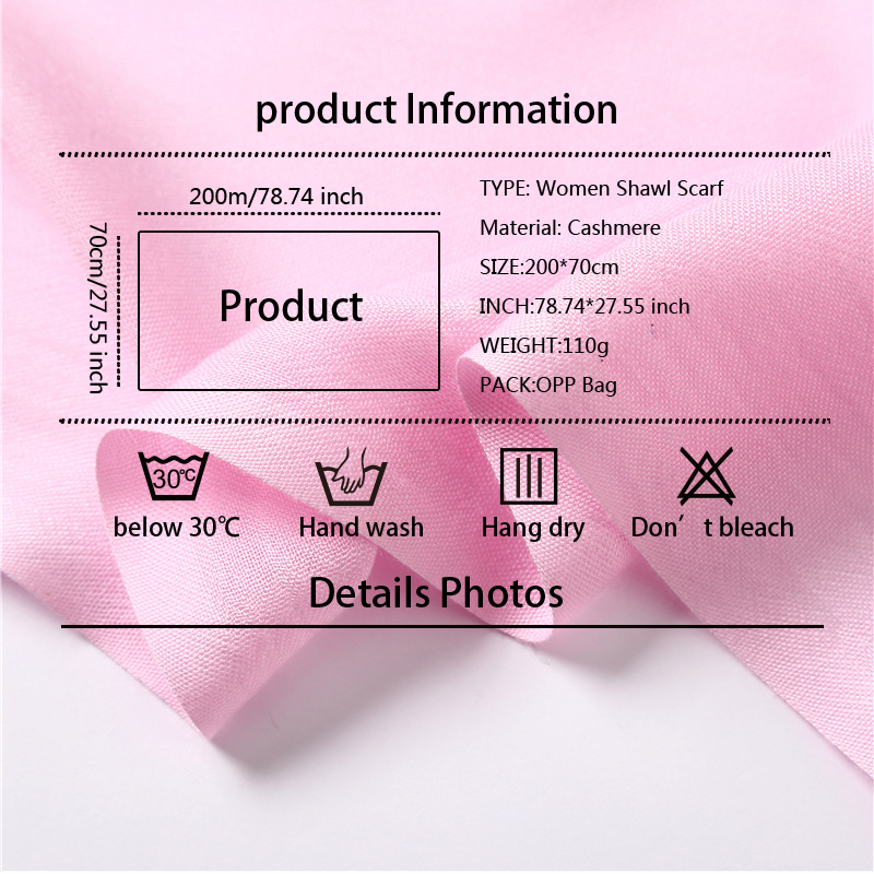 Écharpe Pashmina pour femmes, châles en cachemire doux, sensation de foulard, voyage, bureau, hiver, Hijabs chauds, solide, enveloppes pour dames, Bandana féminin