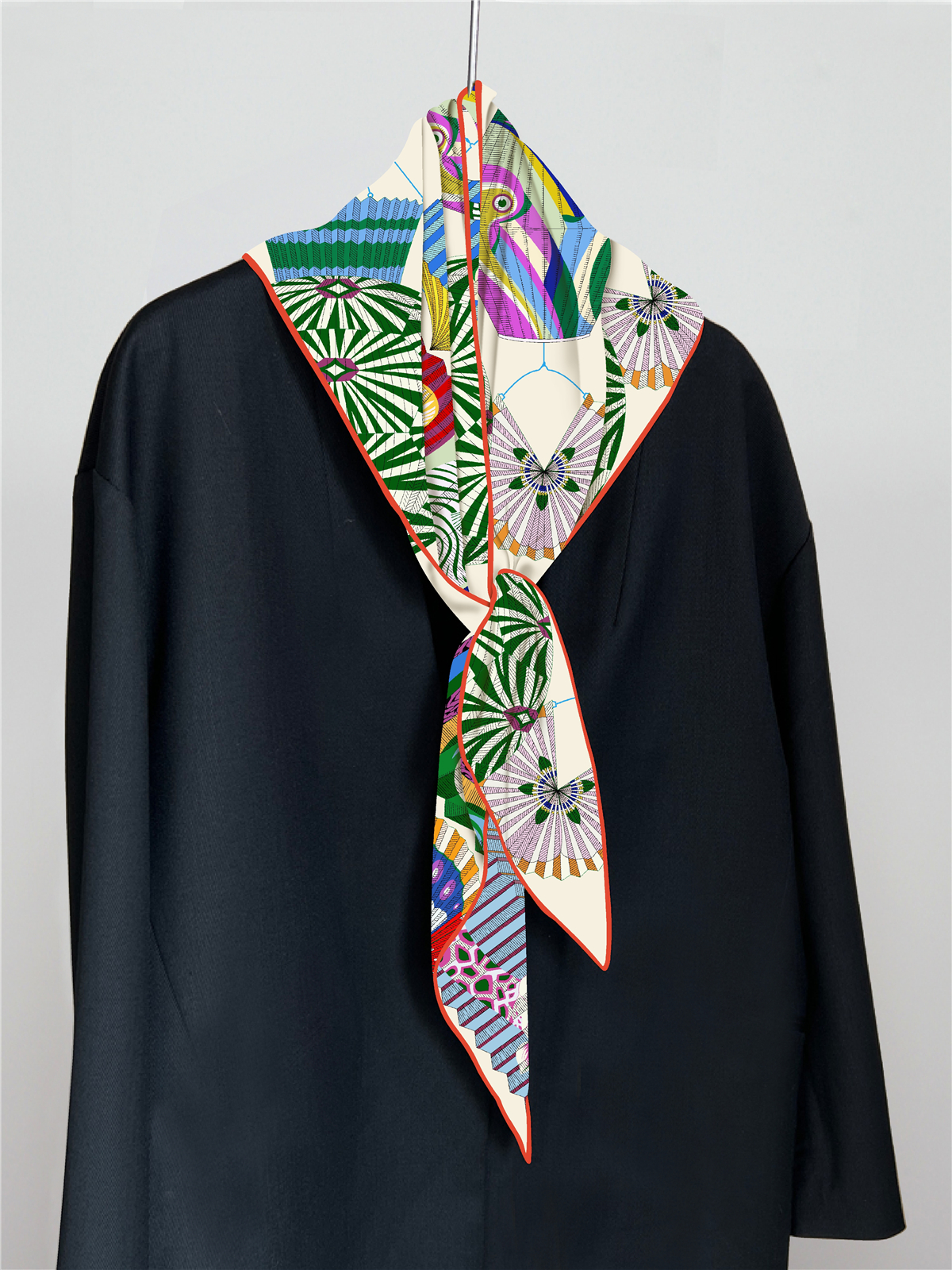 Marque Triangle Foulard femme sergé foulards en soie luxe Bandana bandeau Hijab Foulard Foulard châle coloré lumière fleur boule