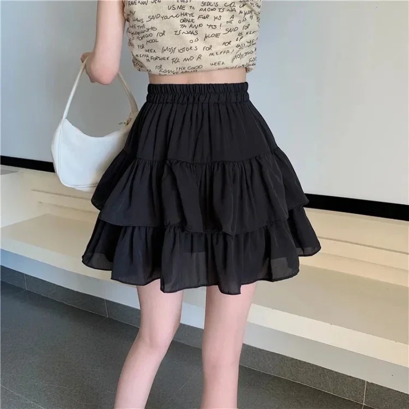 Mini jupe taille haute élégante pour femme, mode coréenne, jupes trapèze pliées, robe de Rhdécontractée pour femme, été, nouveau, Y2K