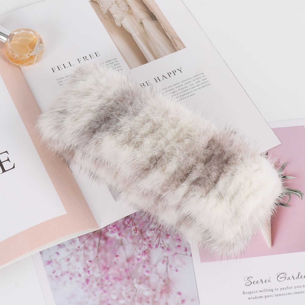 Nouvelle Collection Hiver 2026 : Bandeau-Écharpe en Véritable Fourrure de Vison Naturelle pour Filles et Femmes, Chaud et de Qualité, Tricoté et Élastique