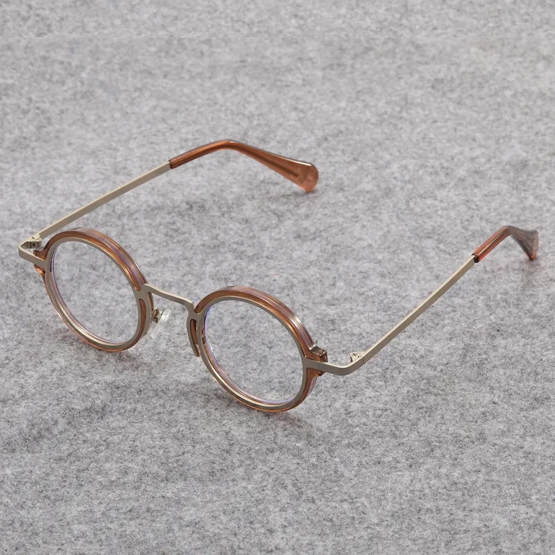 Lunettes optiques rondes rétro à monture complète pour femmes et hommes, lentille transparente HD, Anti-lumière bleue, lunettes de luxe exquises de styliste