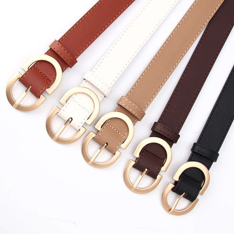 Ceintures pour femmes, style simple, marque de luxe, en cuir, pour jeans, robes, jupes, avec boucle à ardillon, ceinture fine pour filles, ceinture rétro LD2301