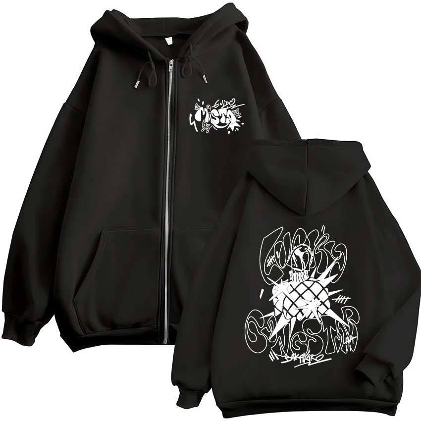 Sweat-shirt à capuche avec fermeture éclair pour hommes et femmes, Anime Jojo Bizarre Adventure Guīdo Mista, vestes à la mode, manteaux, Streetwear