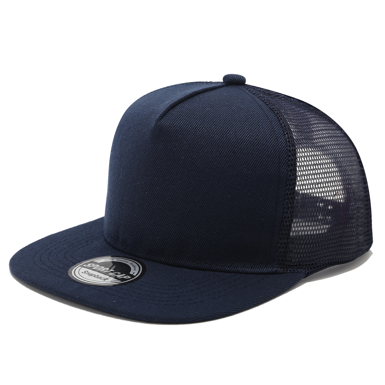 Casquettes en maille à bord plat de couleur unie avec logo imprimé personnalisé, lot de cinq pièces, pour hommes et femmes, style street dance hip-hop, tendance mode, chapeaux de soleil