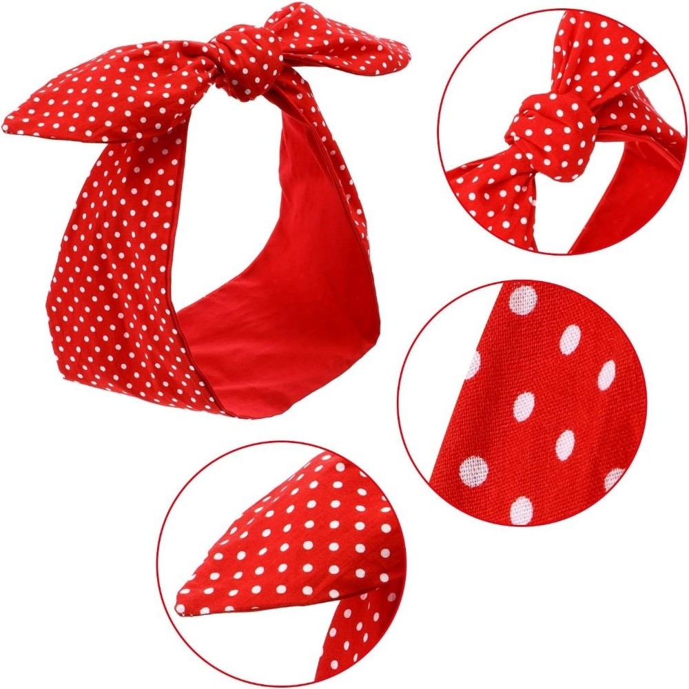 2 pièces mode à pois Bandana bandeau arc large bandeau de cheveux dame foulard accessoires de cheveux