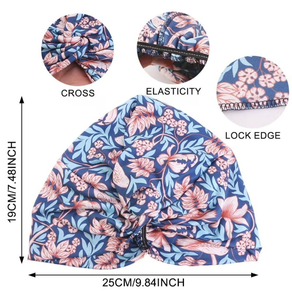 Chapeau Turban Femme Imprimé Floral Tendance, Élastique et Respirant, Foulard Hijab, Bonnet Islamique Africain pour Perte de Cheveux, Chimiothérapie, Bonnet Arabe Islamique