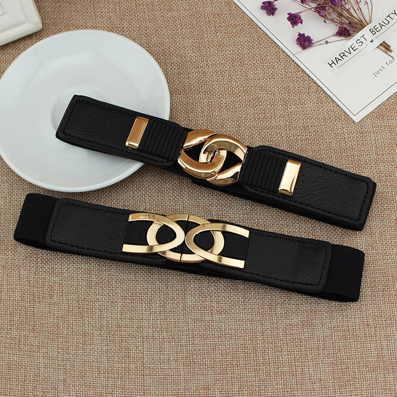 Ceinture large élastique pour femme avec boucle métallique, ceinture de taille, ceinture de maintien, accessoires vestimentaires pour pulls et manteaux