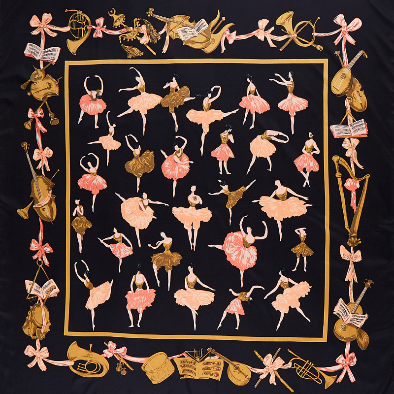 Écharpe en soie POBING pour femme, foulard carré de danse, grand bandana de luxe, hijab, foulard pour la tête féminine