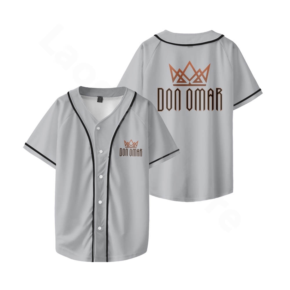 Maillot de Baseball Décontracté avec Col en V et Manches Courtes, Chemise Vintage, Veste Hip Hop, à la Mode, Uniforme, Don Omar, Retour à Reggaeton Tour