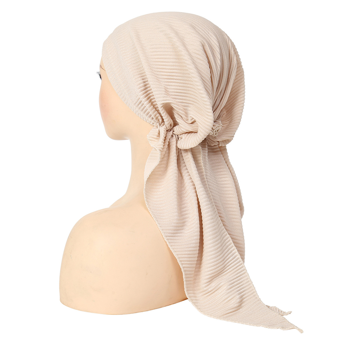 Foulard élastique de couleur unie, foulard d'extérieur multifonctionnel pour femmes, chapeau musulman Simple et décontracté