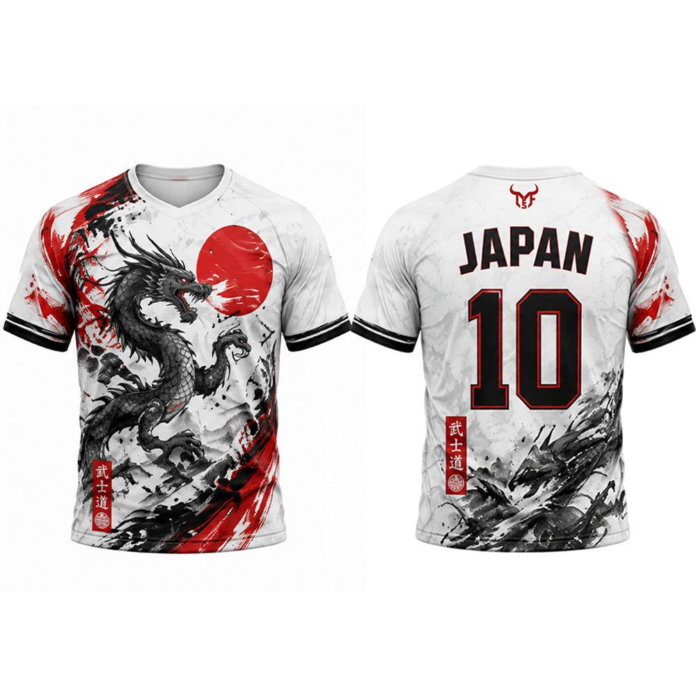 Nouveau maillot de football imprimé style japonais, respirant et à séchage rapide, motif fleur de cerisier, t-shirt unisexe décontracté pour l'été