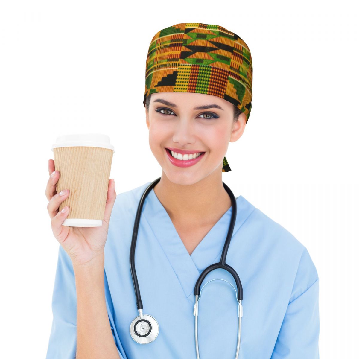 Chapeau de gommage pour le personnel médical, Design en tissu Kente africain personnalisé, pour femmes et hommes, motif ethnique africain traditionnel pour chapeau de Chef, casquettes de gommage