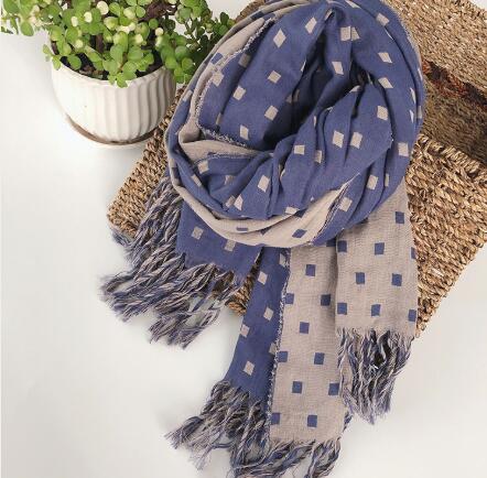 Écharpe chaude en coton pour femmes, Design japonais, écharpe chaude épaisse à carreaux Double face, châle climatisé pour dames, hiver