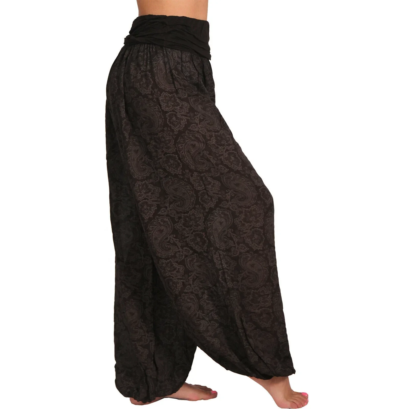 Taille S-5XL des femmes Numérique imprimé long pantalon large jambe pantalon décontracté pantalon Harlan