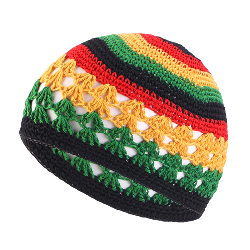 Nouveau Kufi casquette solide coton femmes hommes chapeaux de prière islamique islamique bonnet Kufi chapeaux Crochet à la main hiver garder au chaud accessoires