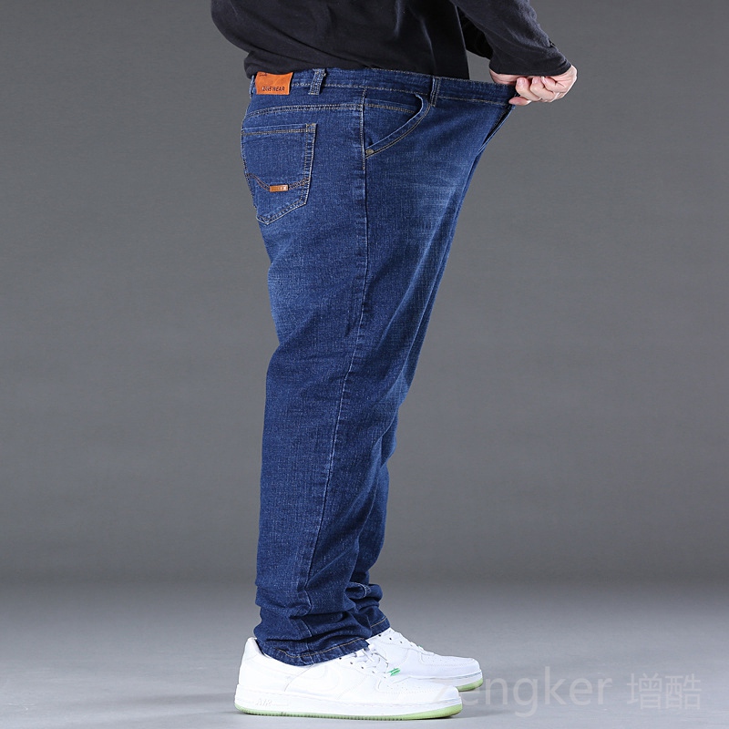 2026 printemps automne jeans élastiques hommes grande taille lâche grande taille droite mince type pantalon baggy jeans 46 48 50 52 jeans hommes