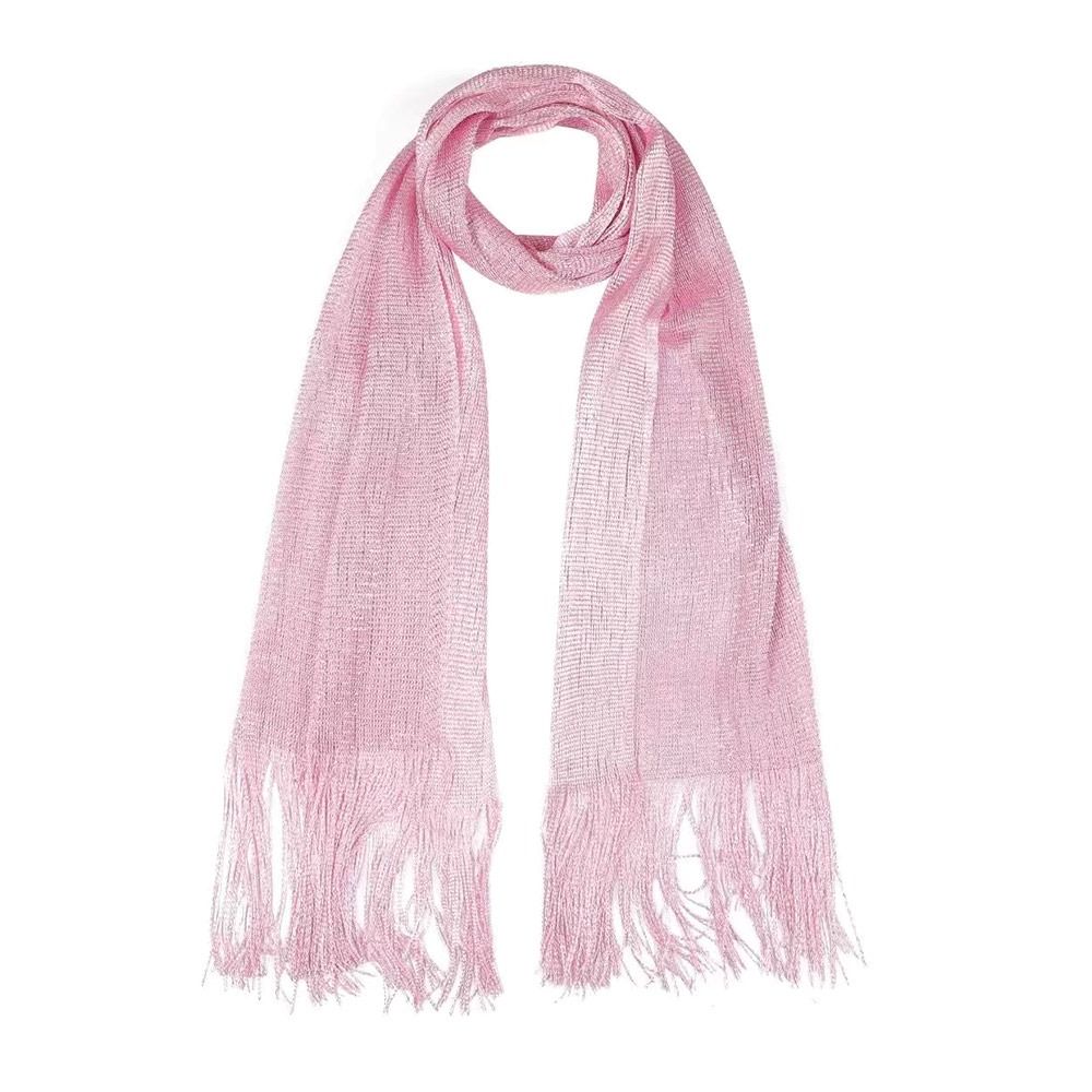 Écharpe en soie fine et brillante à franges en dentelle, style éventail ajouré, cache-cou tendance pour le printemps, l'été et l'automne, Hijab