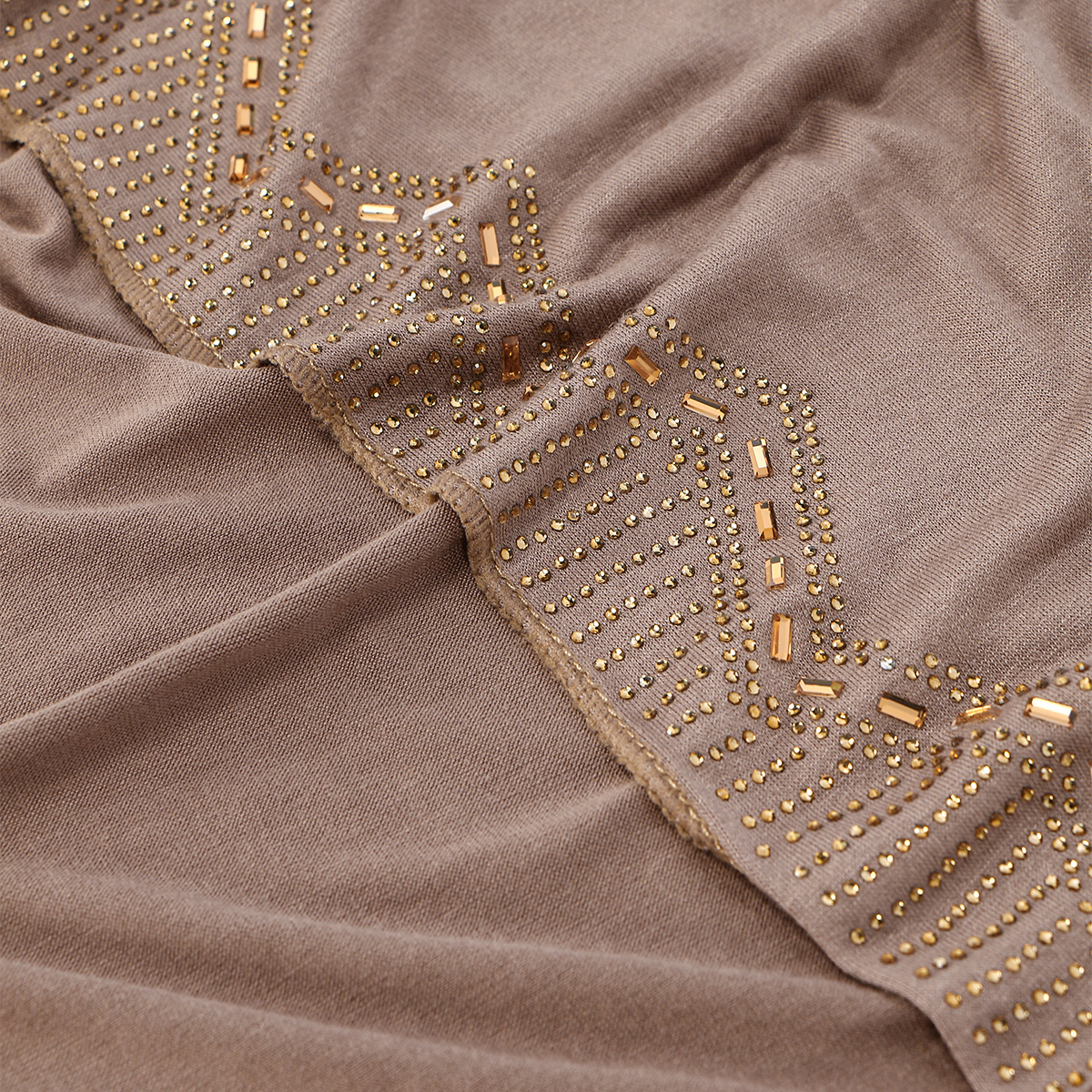 Hijab uni musulman en jersey, foulard long orné de strass, châle doux pour femme, turban, couvre-chef féminin pour Ramadan et Aïd