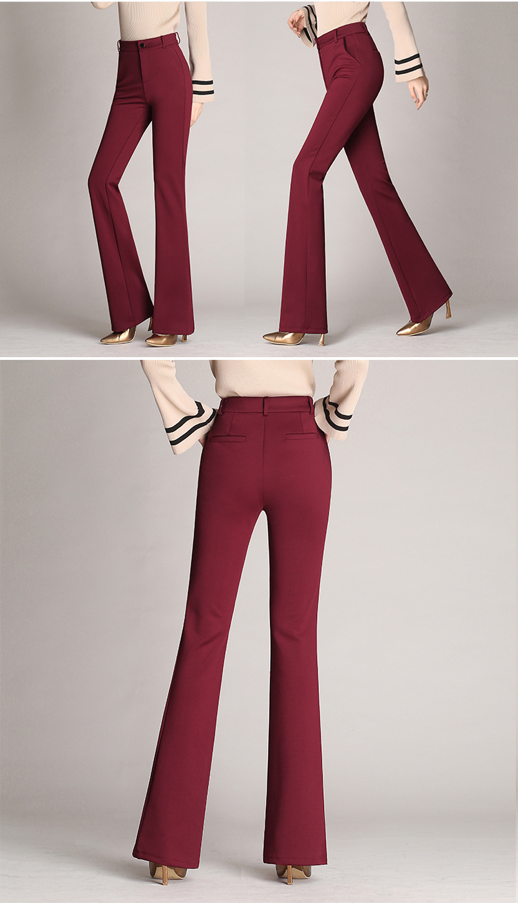 Pantalons décontractés d'affaires pour femmes, vêtements de bureau confortables avec poches, pantalons de travail élégants et coupe régulière