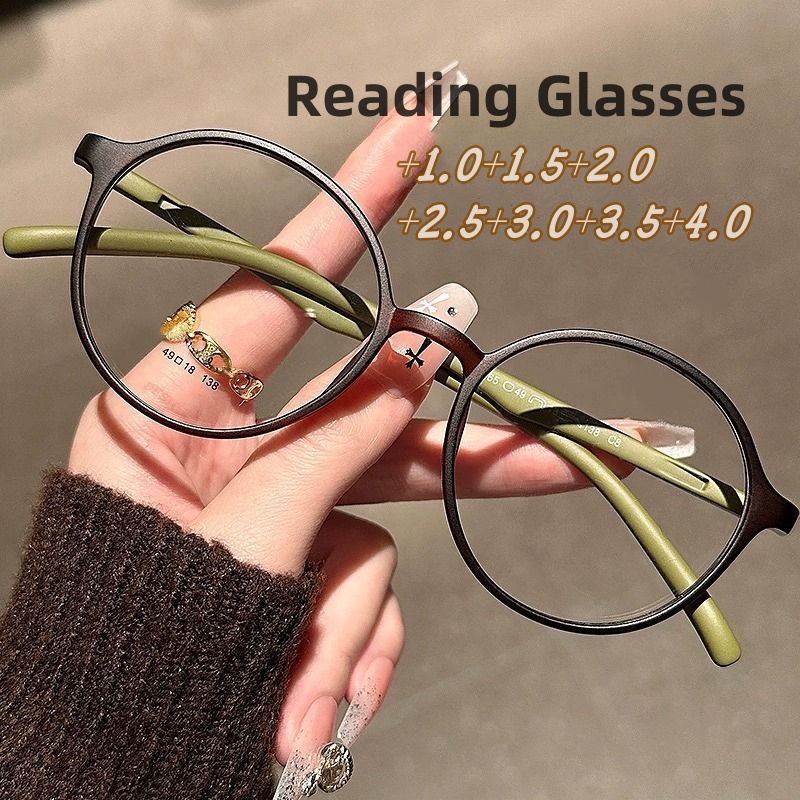 Nouvelles lunettes de lecture rondes femmes lunettes d'ordinateur hypermétropie presbytie lunettes lentille claire lunettes de Prescription очки для
