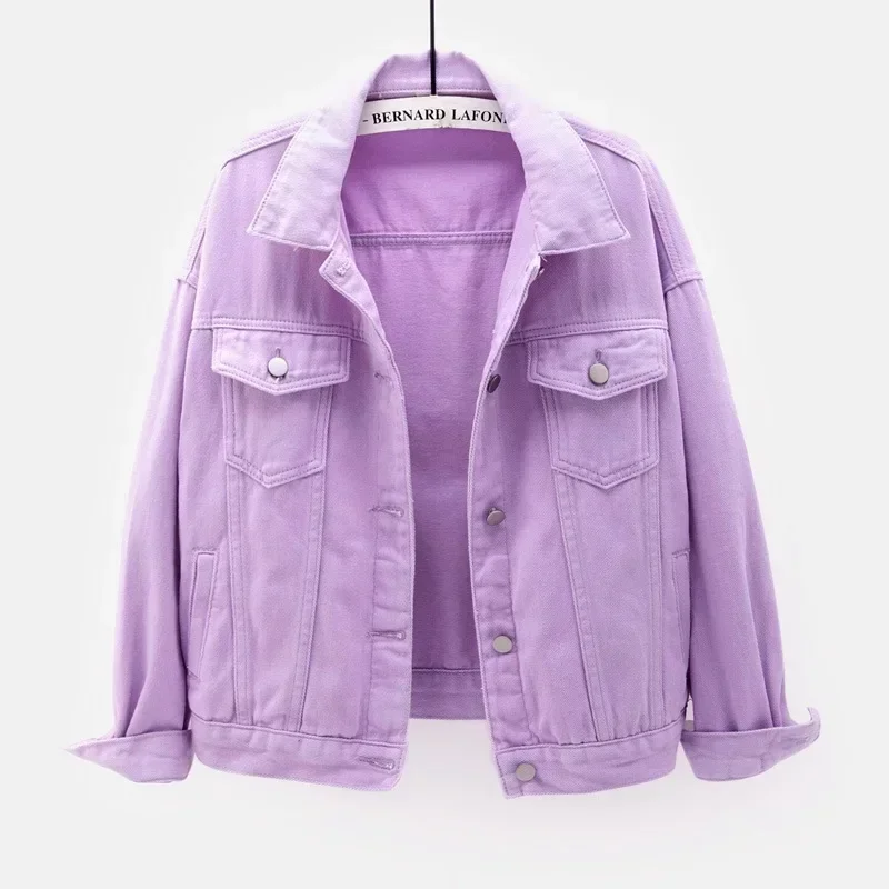 Veste en jean pour femme 2026 – Manteau en jean pour femme – Veste femme – Violet, Blanc, Jaune, Rouge, Rose, Bleu, Noir – Tailles 3XL, 4XL – Collection 2025