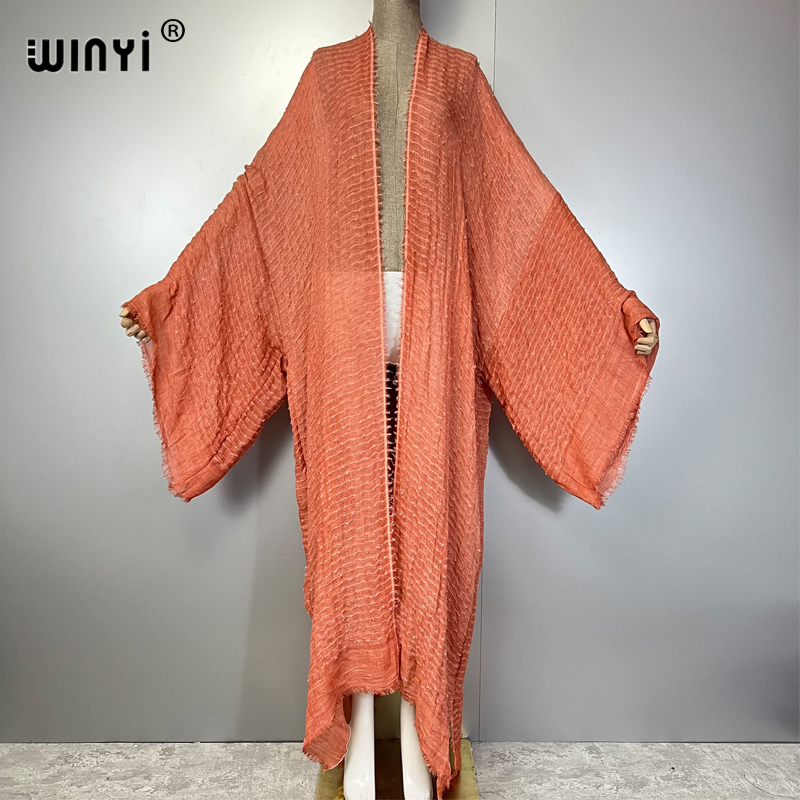 WINYI plage kimono caftan maillots de bain Cardigan sexy robe de soirée abaya dubaï luxe couvertures tenues de plage femmes maxi manteau