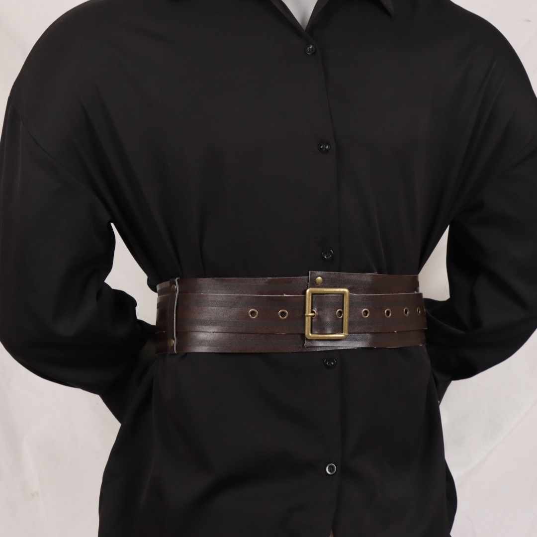Ceinture large pour femme en cuir PU gothique, style corset sous-poitrine, couleur unie, réglable, accessoire vestimentaire