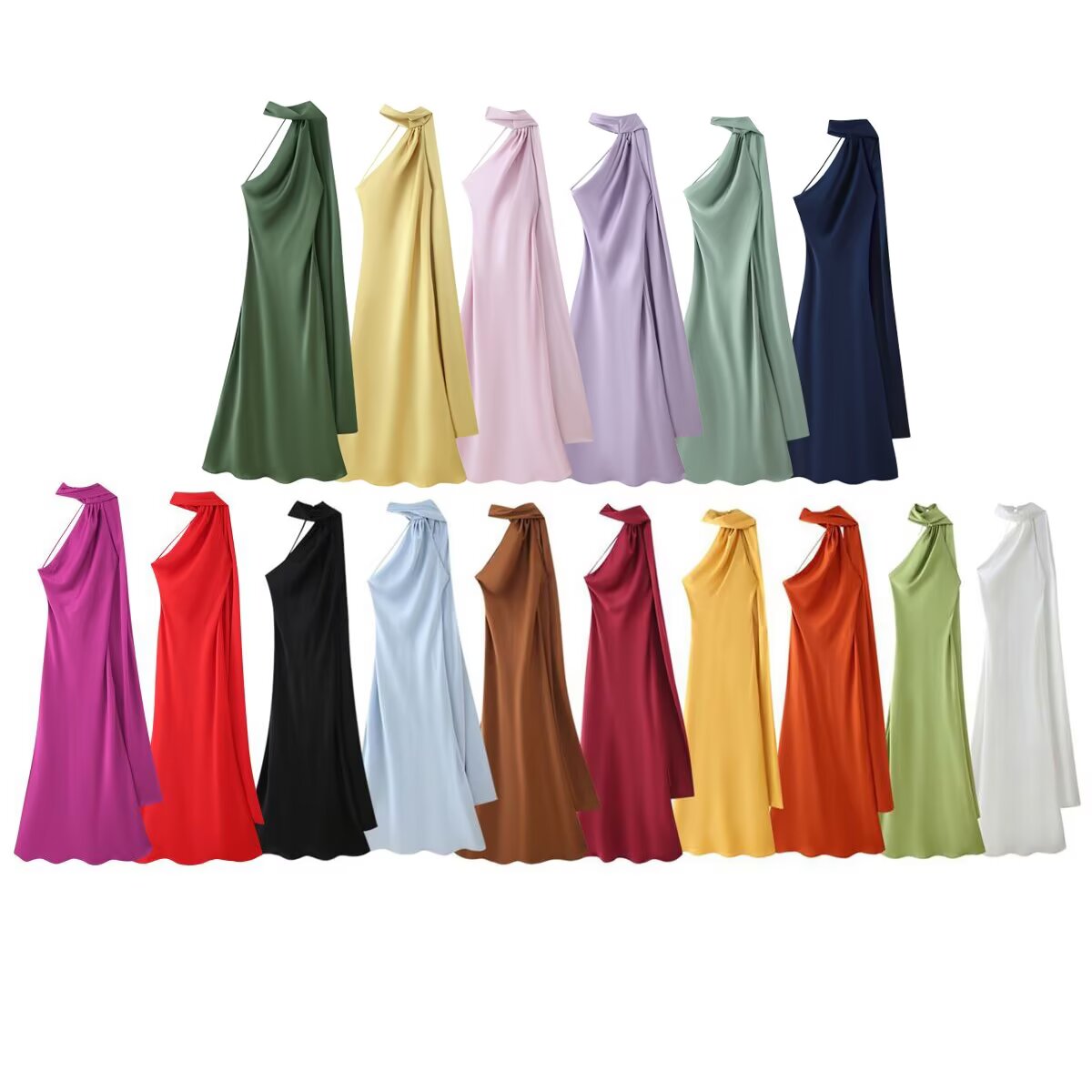 Robe de soirée élégante en satin longue avec ruban pour femme, chic, dos nu, sans manches, nouvelle collection été, couleur unie
