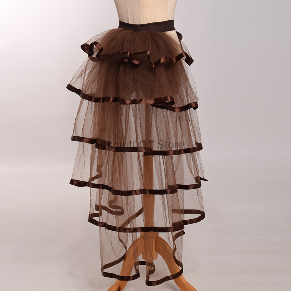 Femmes Punk gonflé à volants Tutu fête agitation jupes Sexy Steampunk Cocktail fête cravate surjupe gothique Tulle jupe pour femme
