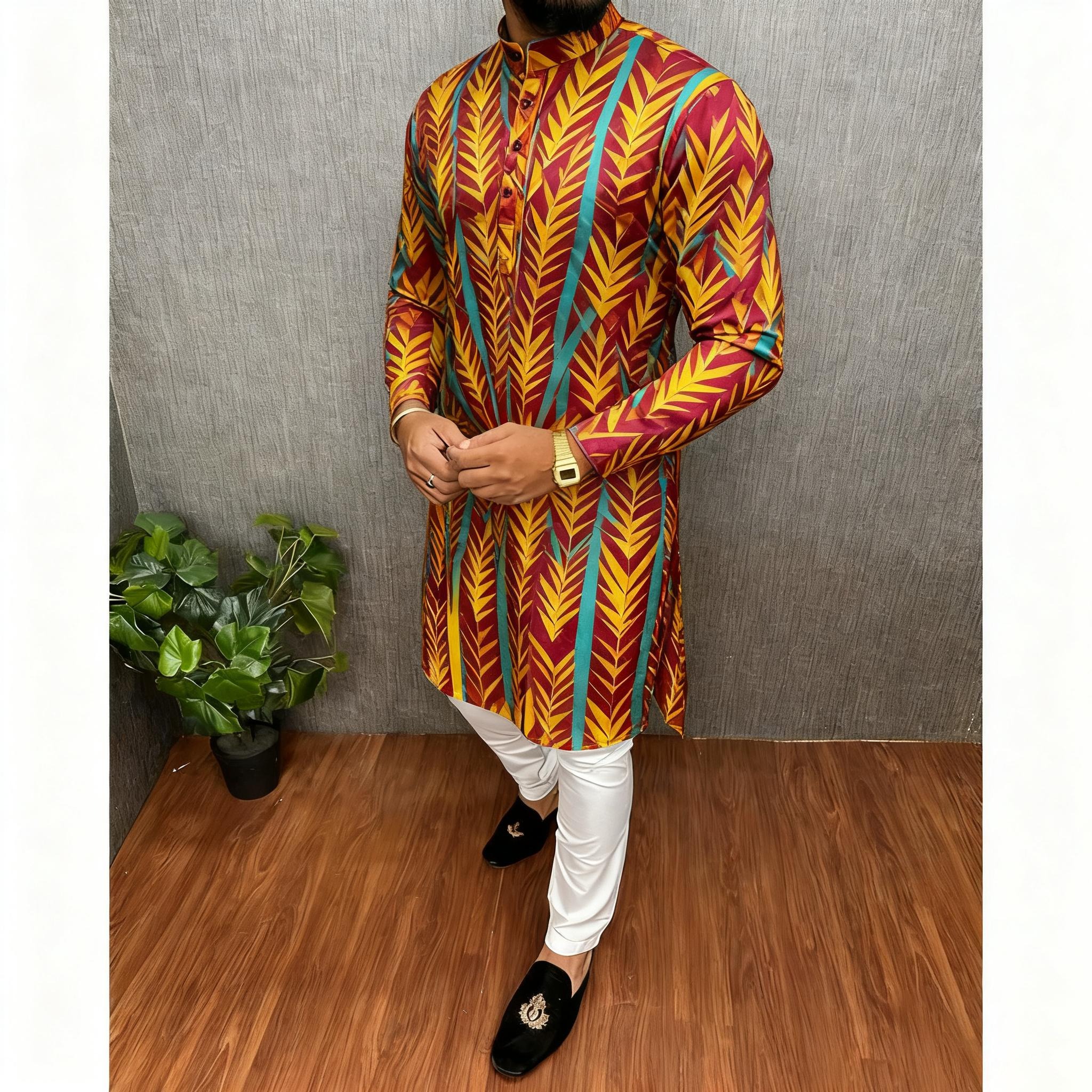 Caftan musulman dubaï pour hommes, manches longues, Style ethnique, col montant, vêtements arabes, Gandoura, Marocaine, 2026