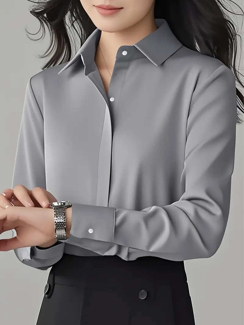 Chemisier élégant à manches longues pour femme – Vêtements de bureau professionnels et élégants