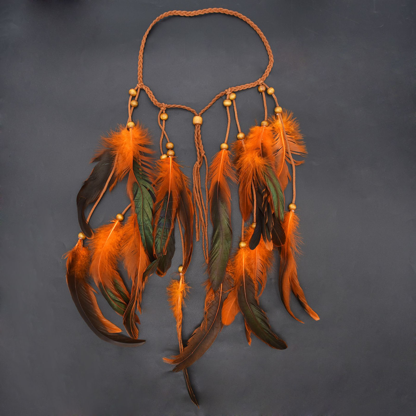Serre-tête bohème à plumes avec longues franges, style ethnique vintage, accessoire de cheveux, bandeau en forme de vigne pour femme, idéal pour les fêtes et la mode