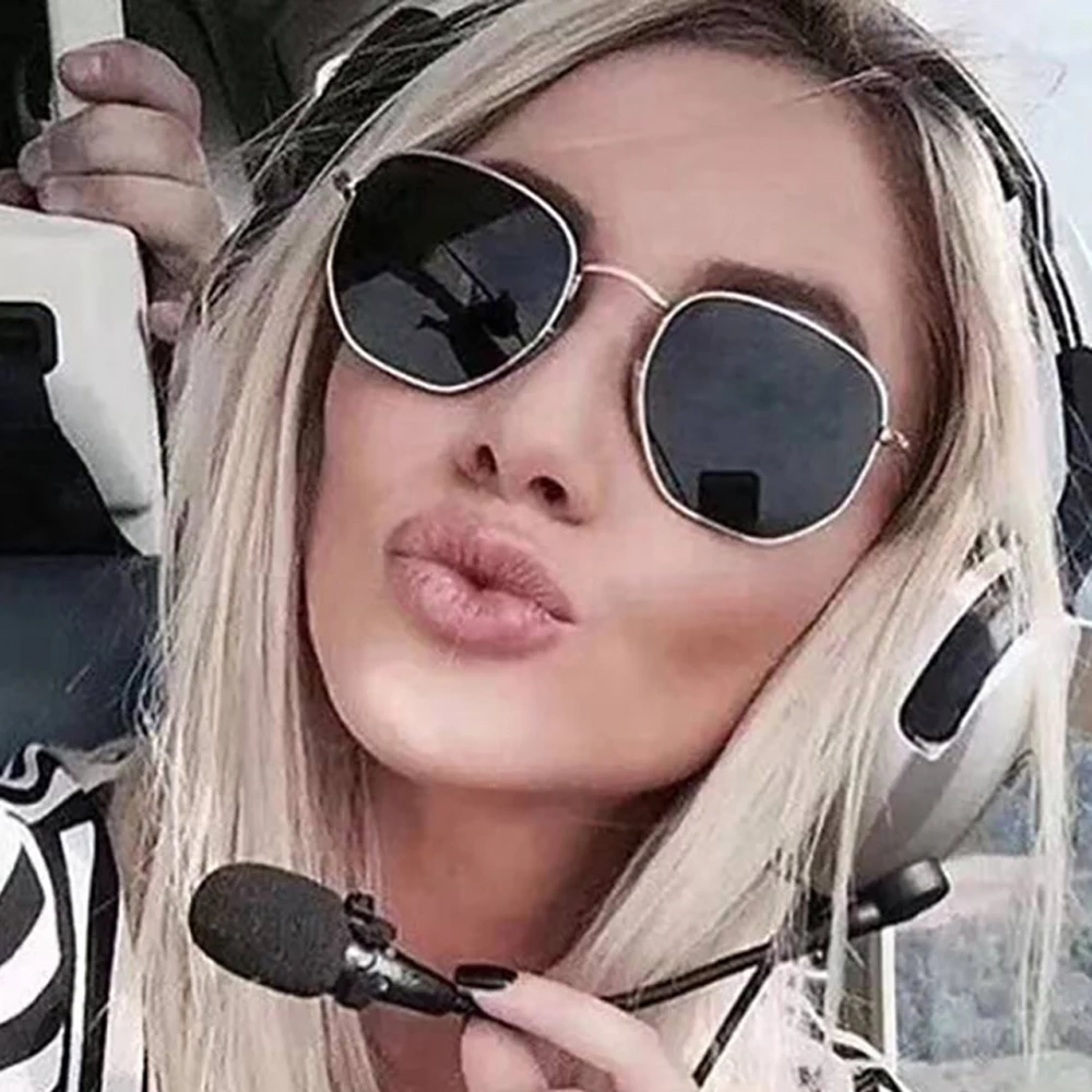 Lunettes de soleil classiques vintage en métal pour femmes, lunettes de conduite de créateurs, lunettes pour femmes