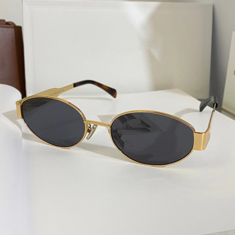 Nouvelles lunettes de soleil de style européen et américain 2026 avec monture ovale en métal, conçues par un maître designer pour hommes et femmes