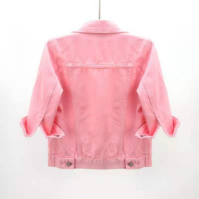 Femmes Denim veste printemps automne manteau court rose Jean vestes décontracté hauts violet jaune violet bleu hauts amples dame vêtements d'extérieur