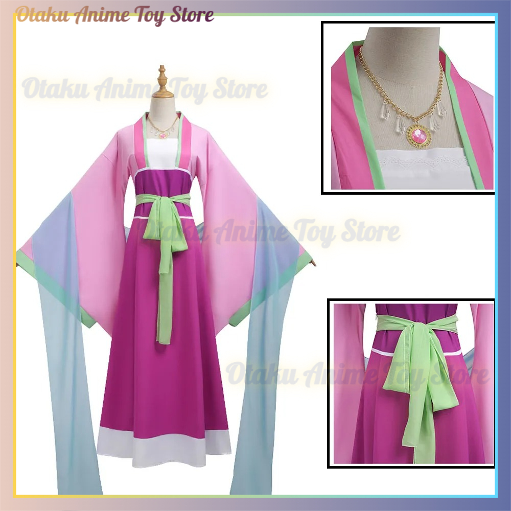 Costume de Cosplay Anime Maomao, perruque, robe rose The Apothecary Diaries, tenues de jeu de rôle, costumes pour fête d'Halloween, Comic Con