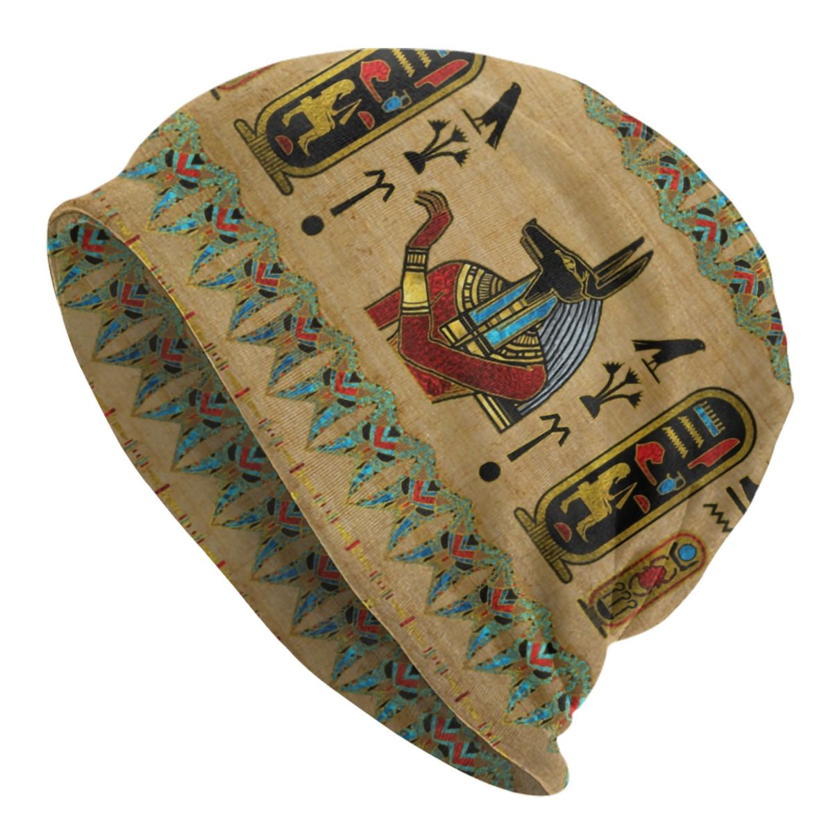 Egyptien Anubis Bonnet chapeaux tricoté chapeau hommes femmes automne hiver chaud ethnique ancien egypte hiéroglyphes Skullies bonnets casquettes