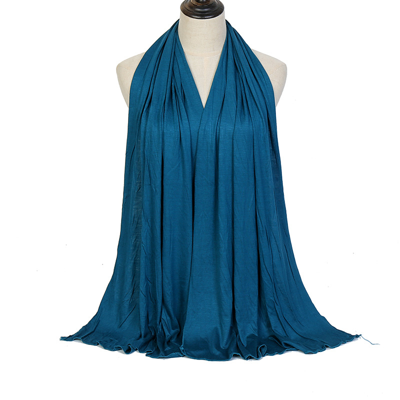 20 couleurs plaine Jersey Hijab casquettes écharpe coton Polyester enveloppement élasticité châles Foulard Long doux musulman bandeau Snood 170*60Cm