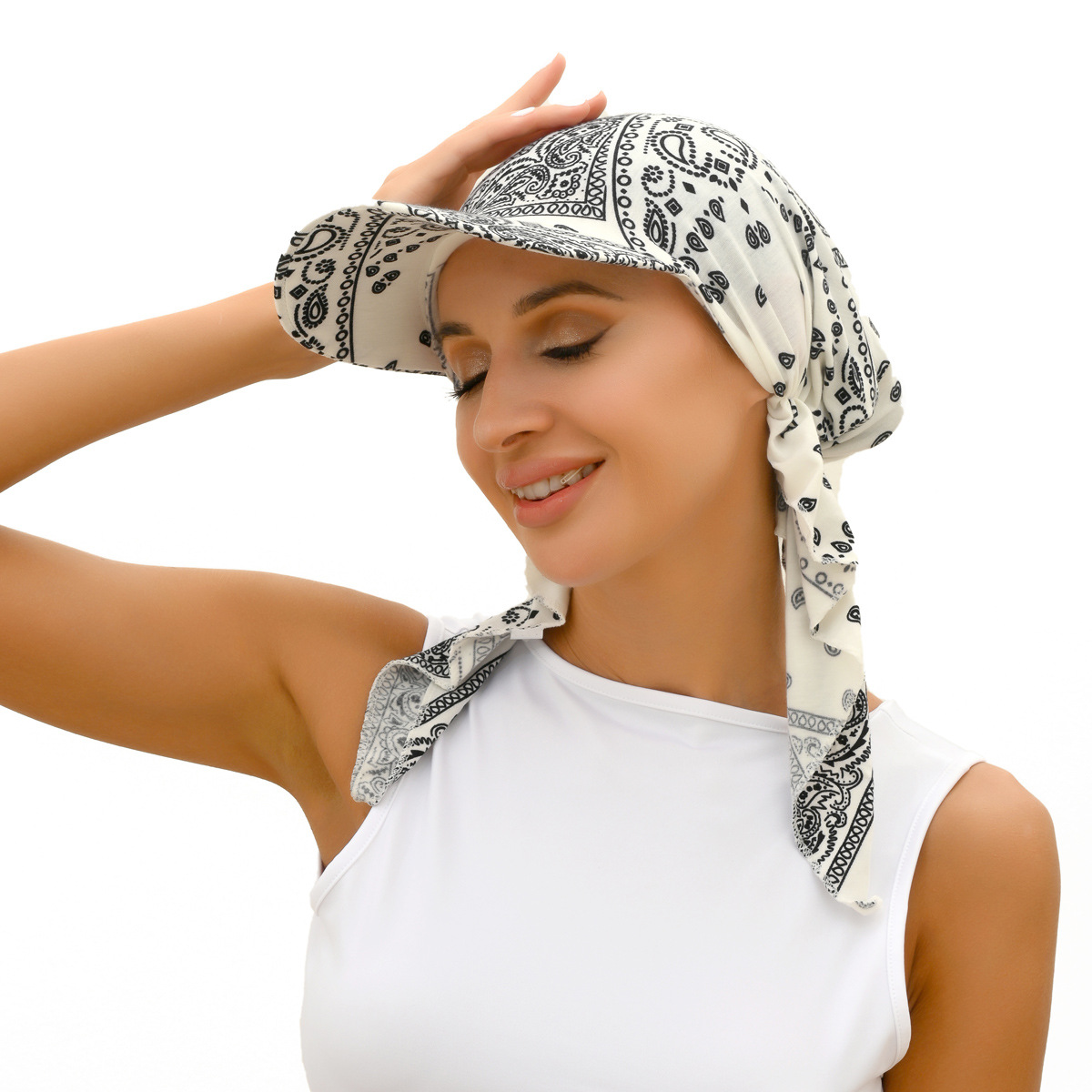 Chimprint-Casquette Hijab musulmane avec bord pour femmes, casquette de baseball, tête ronde, ramadan, vêtements de sauna pour dames, bonnet turban, mode