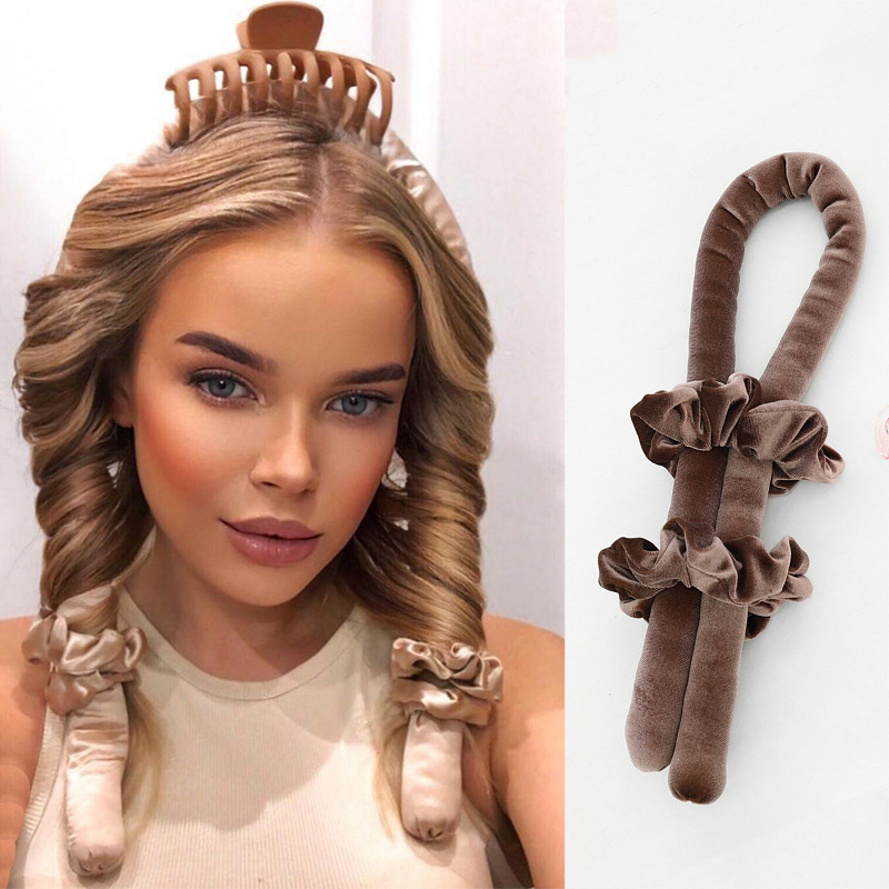 Femme tige de friser sans chaleur boucles de cheveux sans chaleur bandeau faire des cheveux doux brillant bigoudi outils de coiffure accessoires femme.