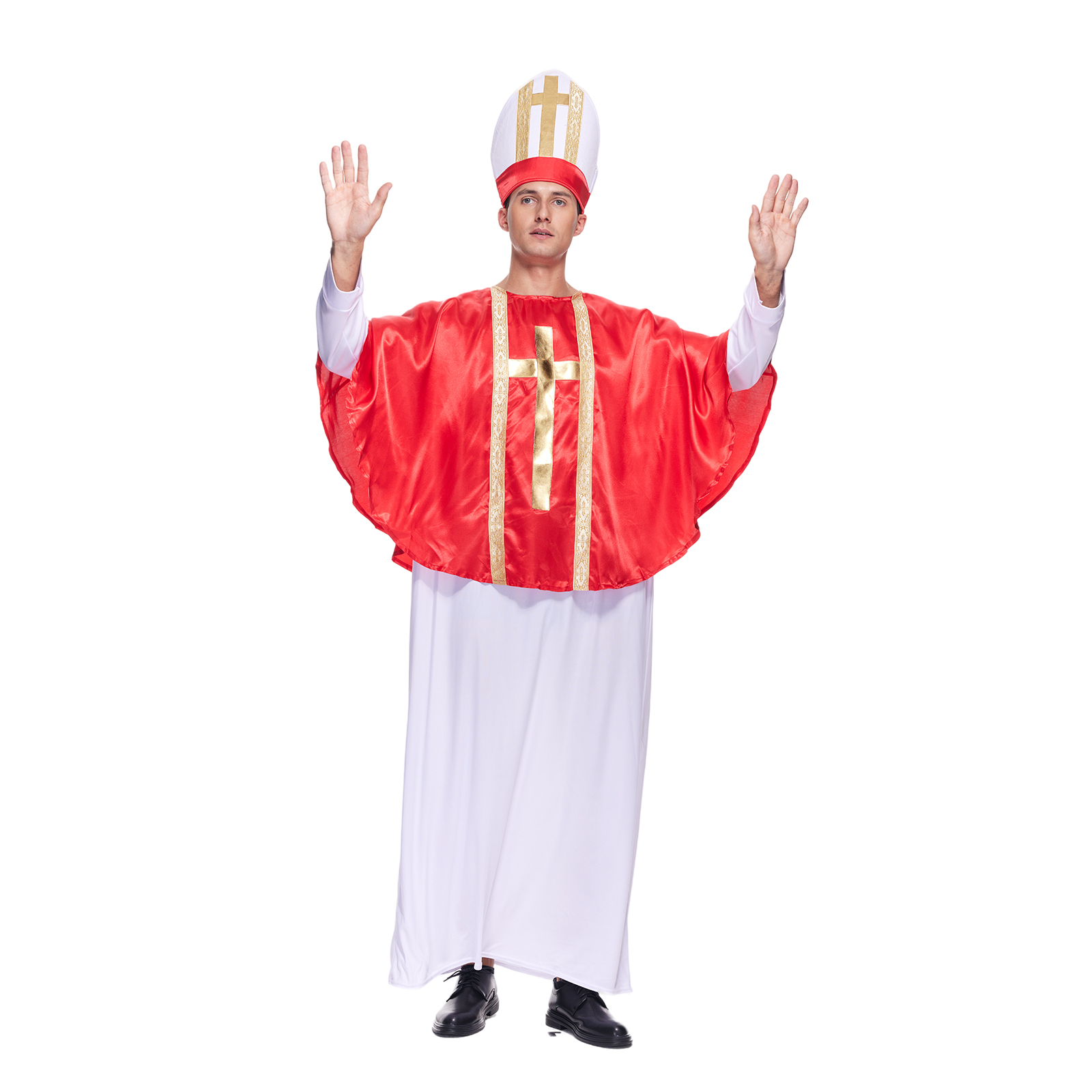 Costume de papa pour hommes, Robes bibliques de prêtre d'halloween pour adultes, robe fantaisie de carnaval de pâques pourim