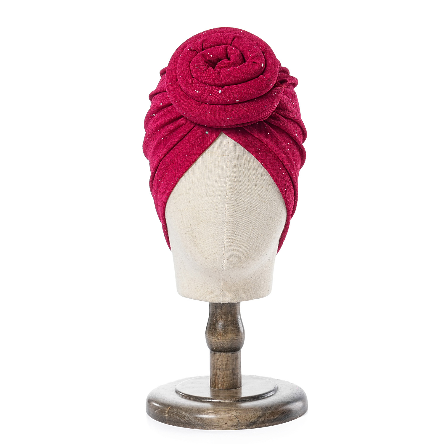 Brillant pré-fait noeud supérieur Turban fleur décor bandeau musulman dames couverture de cheveux bonnet élégant bandeau pour les femmes