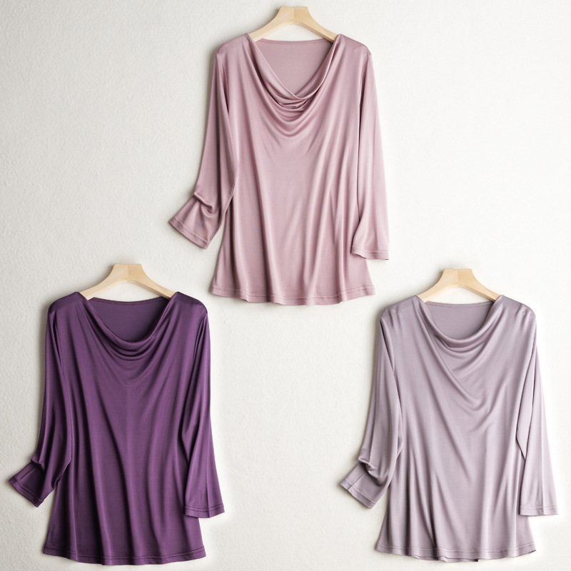 InjDesign-Chemise à manches longues et col oscillant pour document, chemise décontractée polyvalente, mûrier naturel, manches trois quarts, solide, 23%