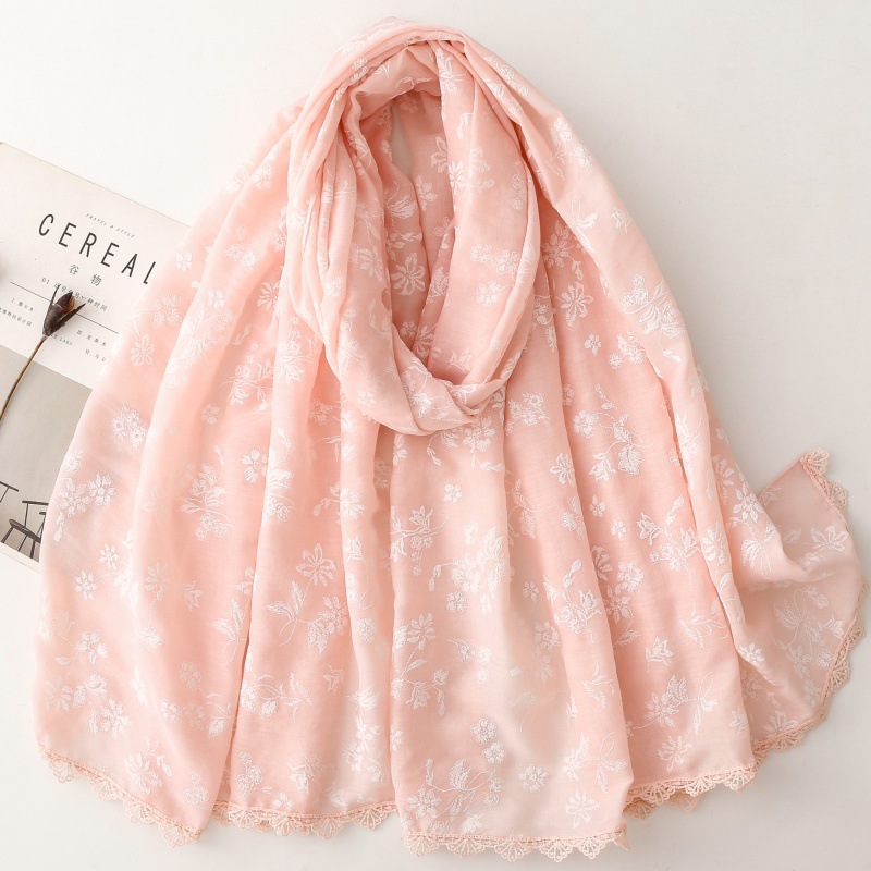 Écharpe de créateur pour femme 2026, imprimé cachemire, châles doux effet coton, hijabs oversize, bandeau de cou, foulard à pompons